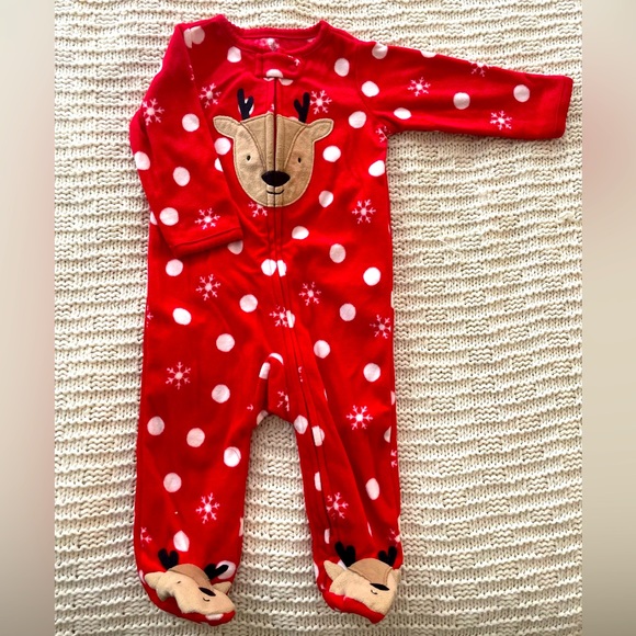 Carter's Other - NWOT Fleece Reindeer Footie PJs, 6m.